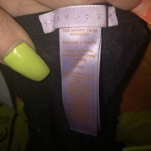 SavageXFenty black teddy with low plunging front